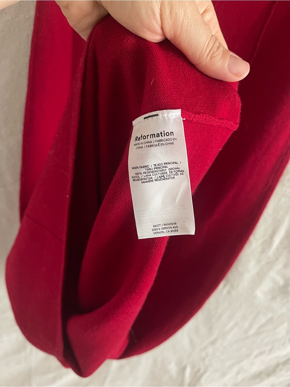 Reformation Gaia Regenerative Merino Sweater Dress | Size small | Lipstick Red - Picture 11 of 12